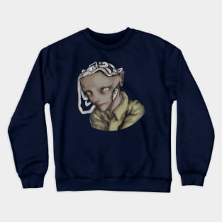 silens robot girl with a cyber brain suffers in the dark Crewneck Sweatshirt